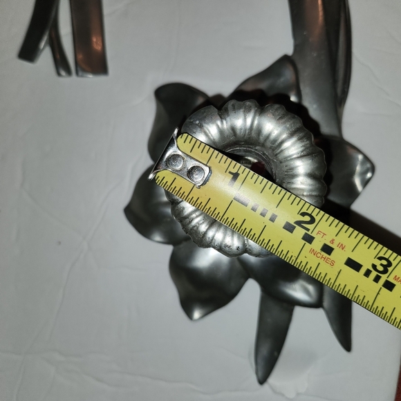 Bruce Fox Daffodil Taper Candlesticks Pair Pewter - Picture 8 of 10